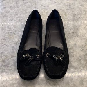 Stuart Weizman black suede flats 8M almost new